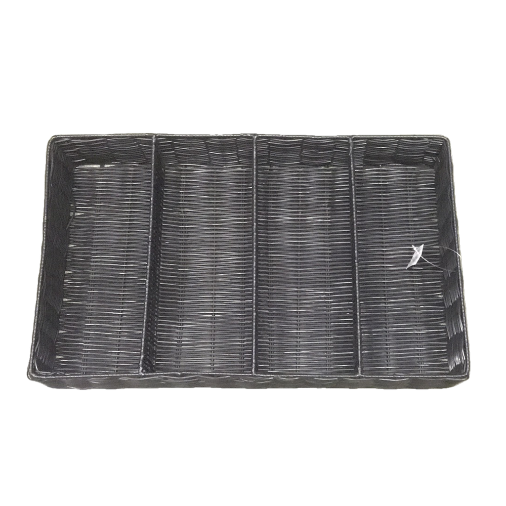 PORTAPOSATE RATAN NERO 36X28X6.50