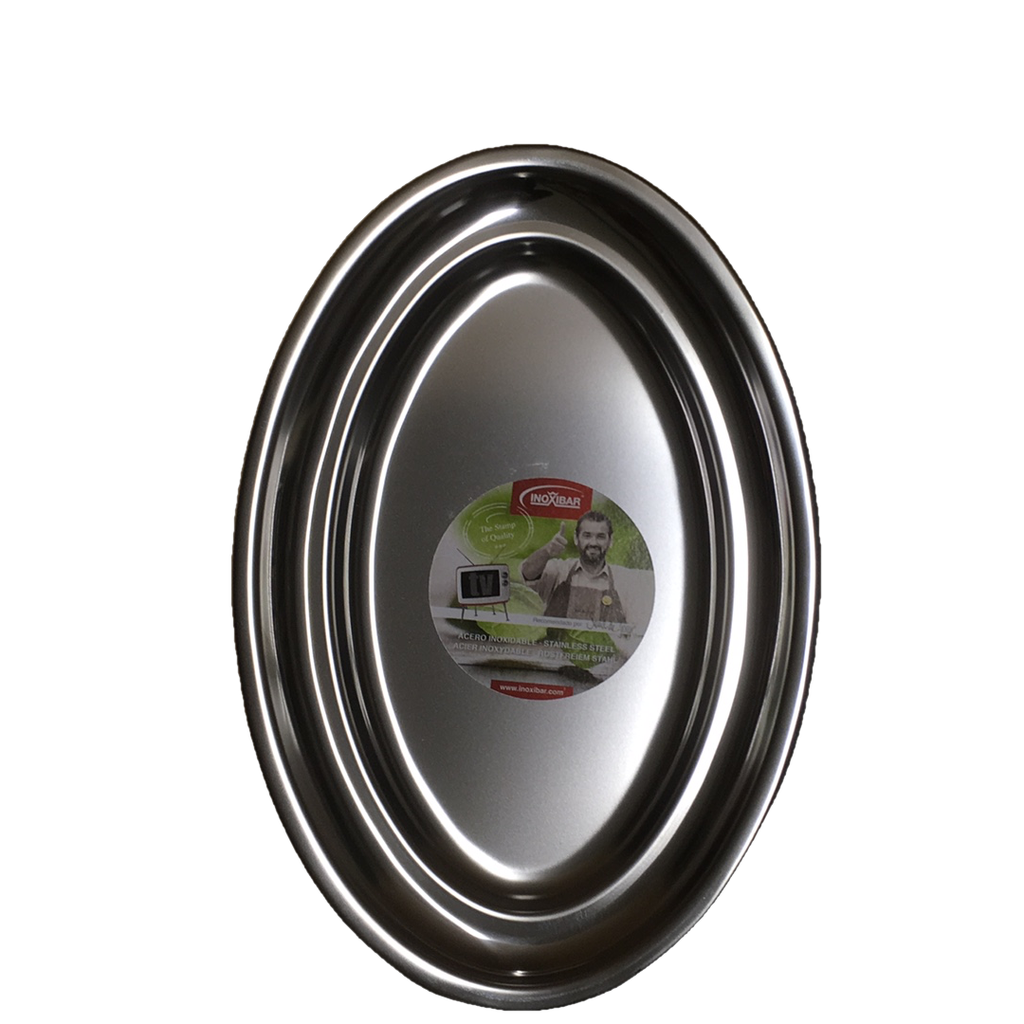 VASSOIO PORTATA OVALE INOX CM 35