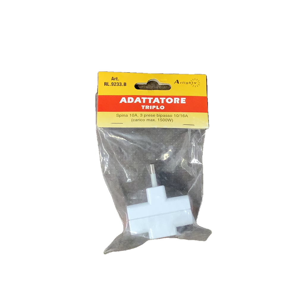 ADATTATORE TRIPLO 10A 3PRESE 1500W