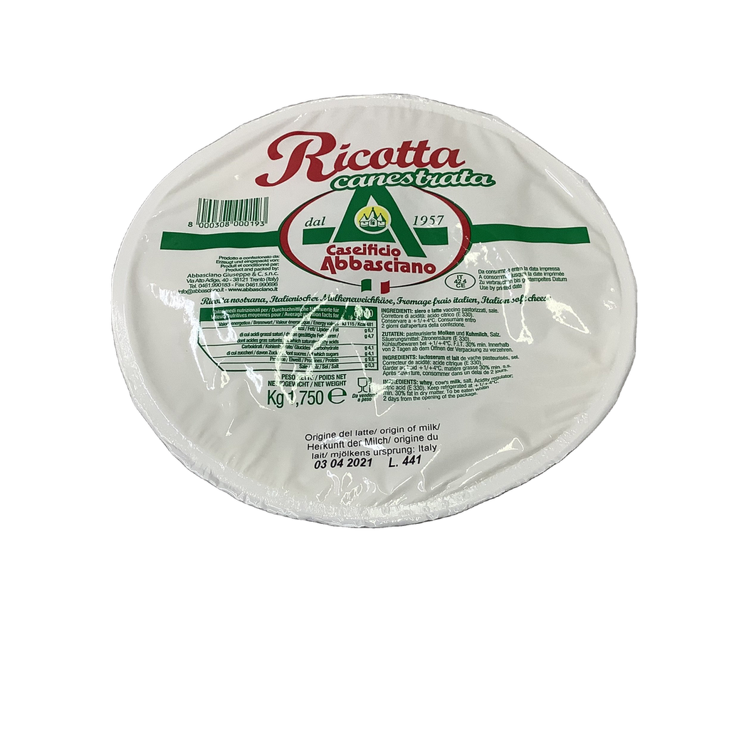 ABBASCIANO RICOTTA CANESTRATA 1.75 KG