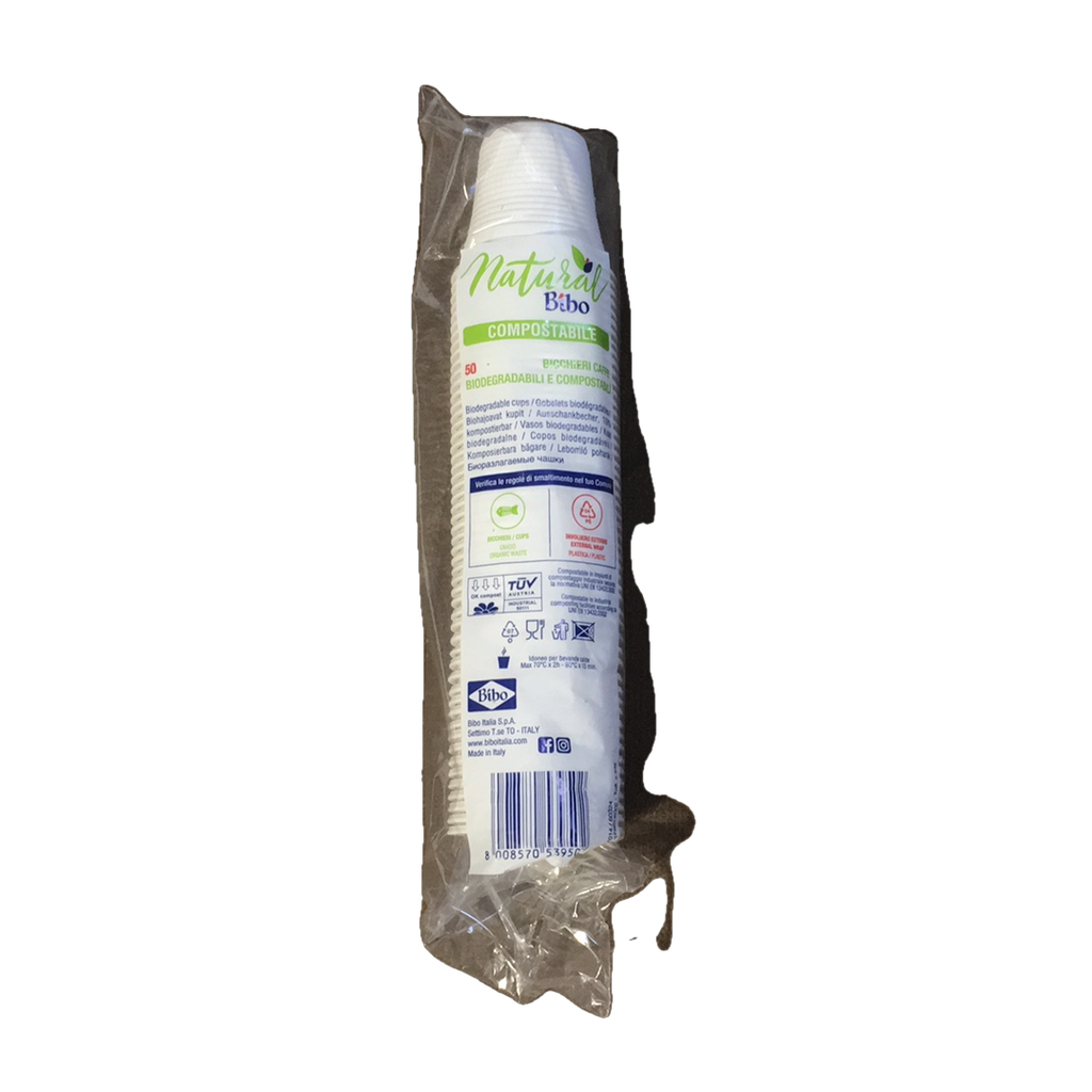 BICCHIERE  BIOPLASTICA 80ML 50PZ BIBO