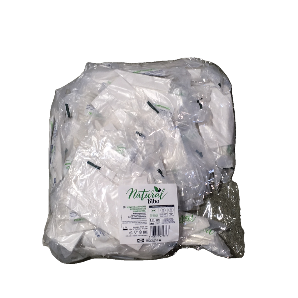 POSATE CON TOVAGLIOLO BIOPLA 50 PZ BIBO
