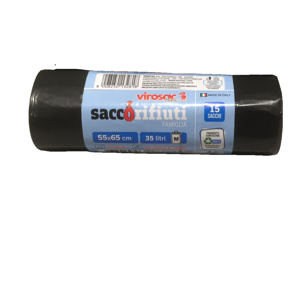 SACCO RIFIUTI NERO 55X65 PZ15