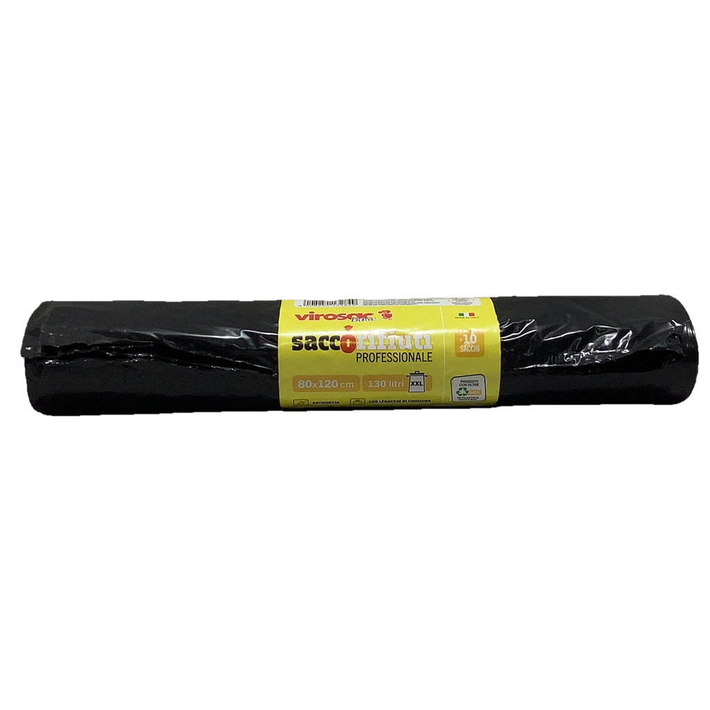 SACCO RIFIUTI NERO 80X120 PZ10 C/LEG