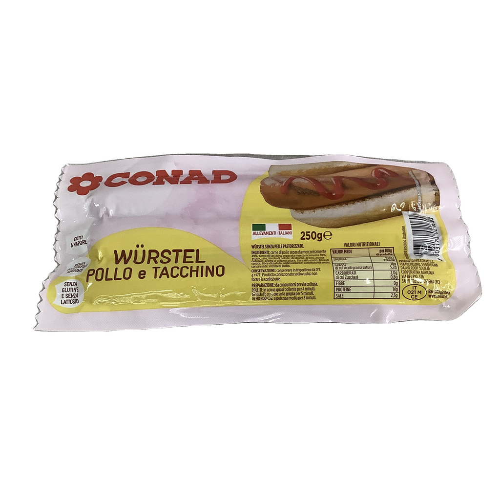 CONAD WURSTEL POLLO/TACCHINO GR.250