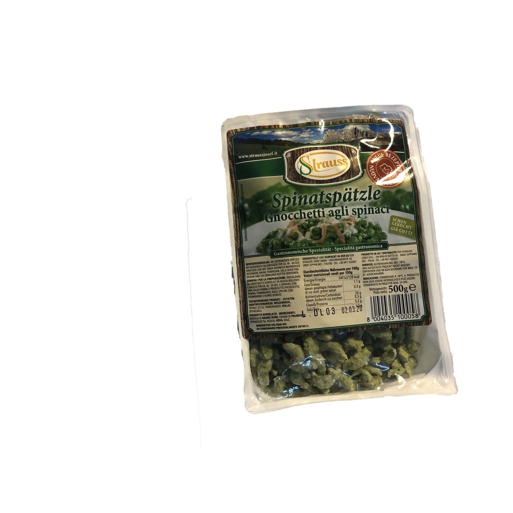 [SR0218] SPAETZLE SPINACI COTTI GR.500 STRAUSS